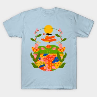 Woman Flying Bird garden T-Shirt